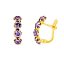 Pendientes de Oro Amarillo 18K con 4 Amatistas – Diseño Sofisticado y Femenino